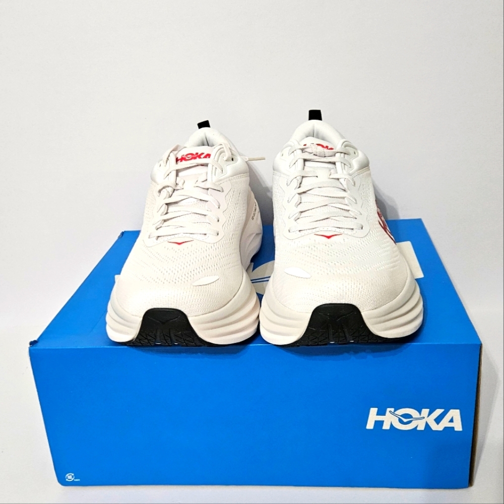 Hoka Bondi 8 White Vermillion - Picture 5 of 7